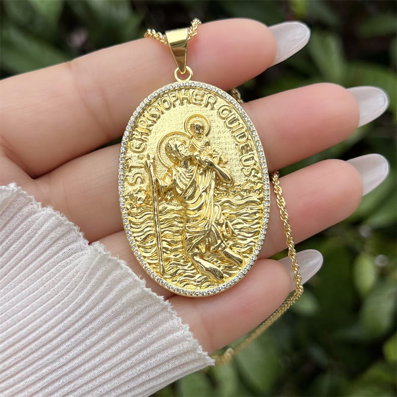 St. Michael & St. Christopher Medallion Necklace