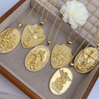 St. Michael & St. Christopher Medallion Necklace
