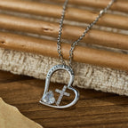 I Am a Child of God Heart Cross Necklace with Zircon Accents
