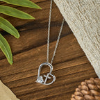 I Am a Child of God Heart Cross Necklace with Zircon Accents