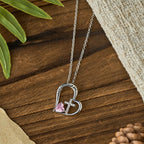 I Am a Child of God Heart Cross Necklace with Zircon Accents