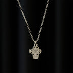 Locket Cross Necklace with Intricate Filigree