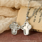 Locket Cross Necklace with Intricate Filigree