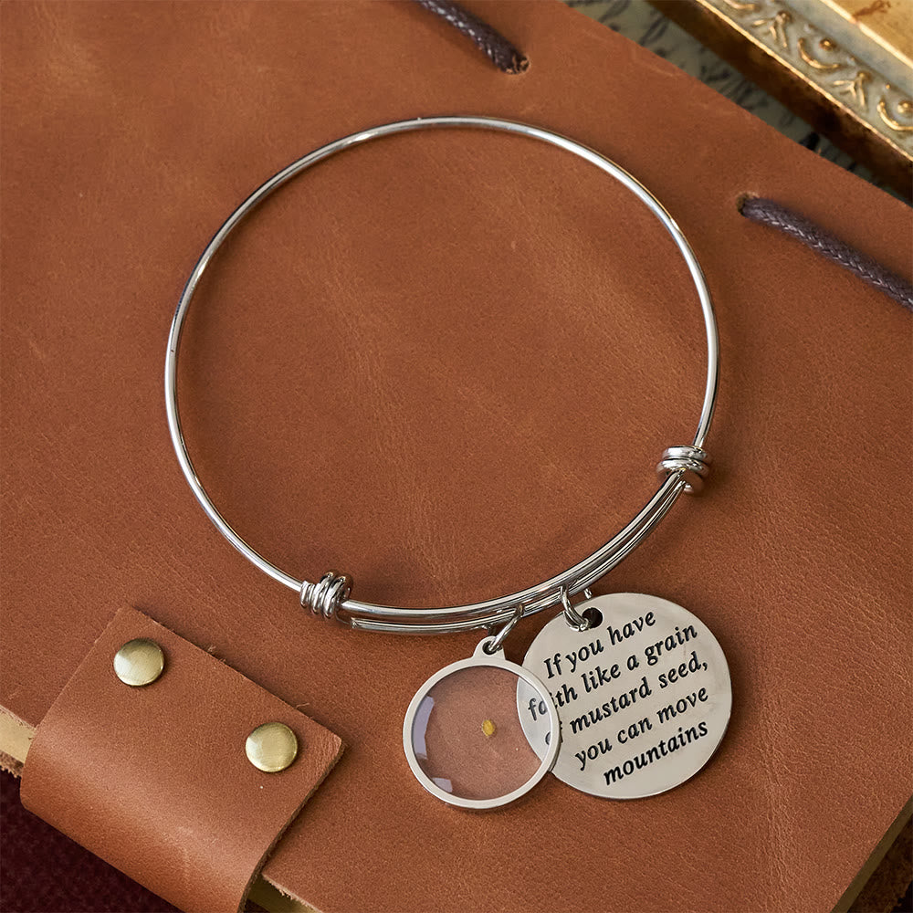 Mustard Seed Faith Bangle with Heart Charm