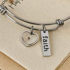 Mustard Seed Faith Bangle with Heart Charm
