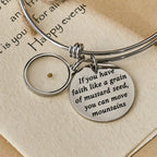 Mustard Seed Faith Bangle with Heart Charm