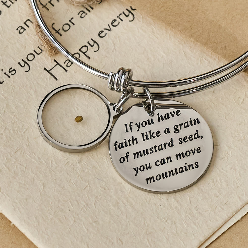 Mustard Seed Faith Bangle with Heart Charm