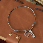 Mustard Seed Faith Bangle with Heart Charm