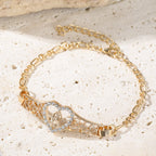 Gold Filigree Our Lady Bracelet with Zircon Halo