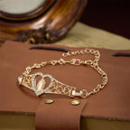 Gold Filigree Our Lady Bracelet with Zircon Halo