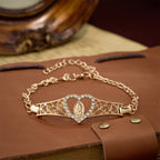 Gold Filigree Our Lady Bracelet with Zircon Halo