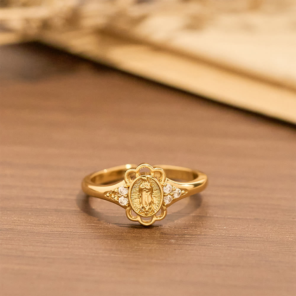 Filigree Our Lady Zircon Ring