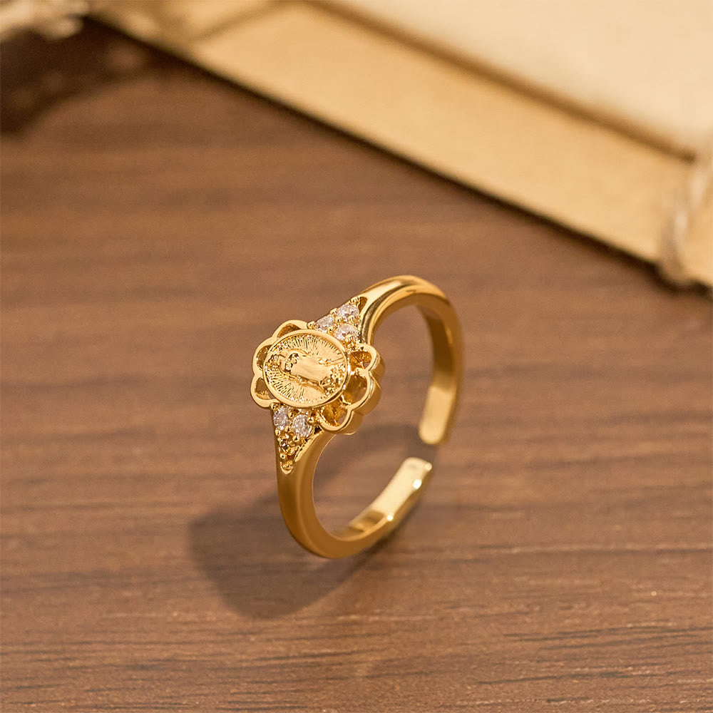 Filigree Our Lady Zircon Ring