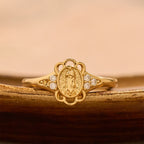 Filigree Our Lady Zircon Ring