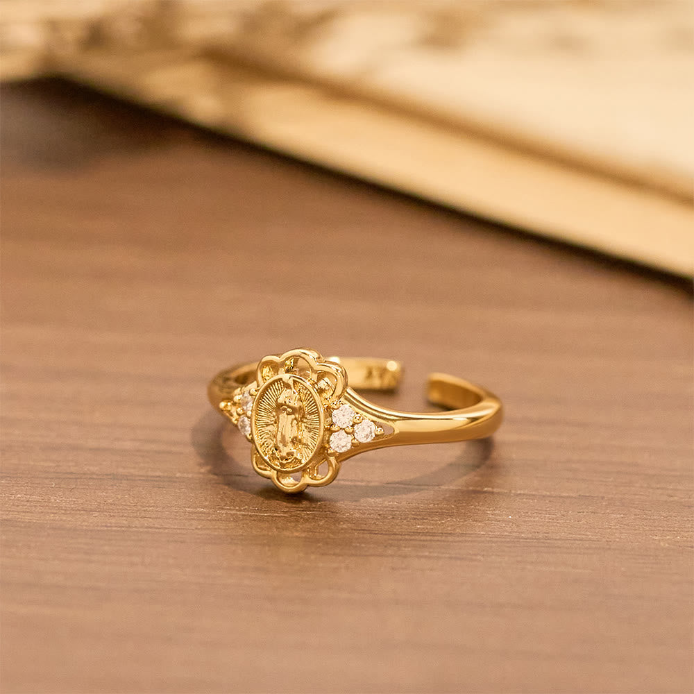 Filigree Our Lady Zircon Ring