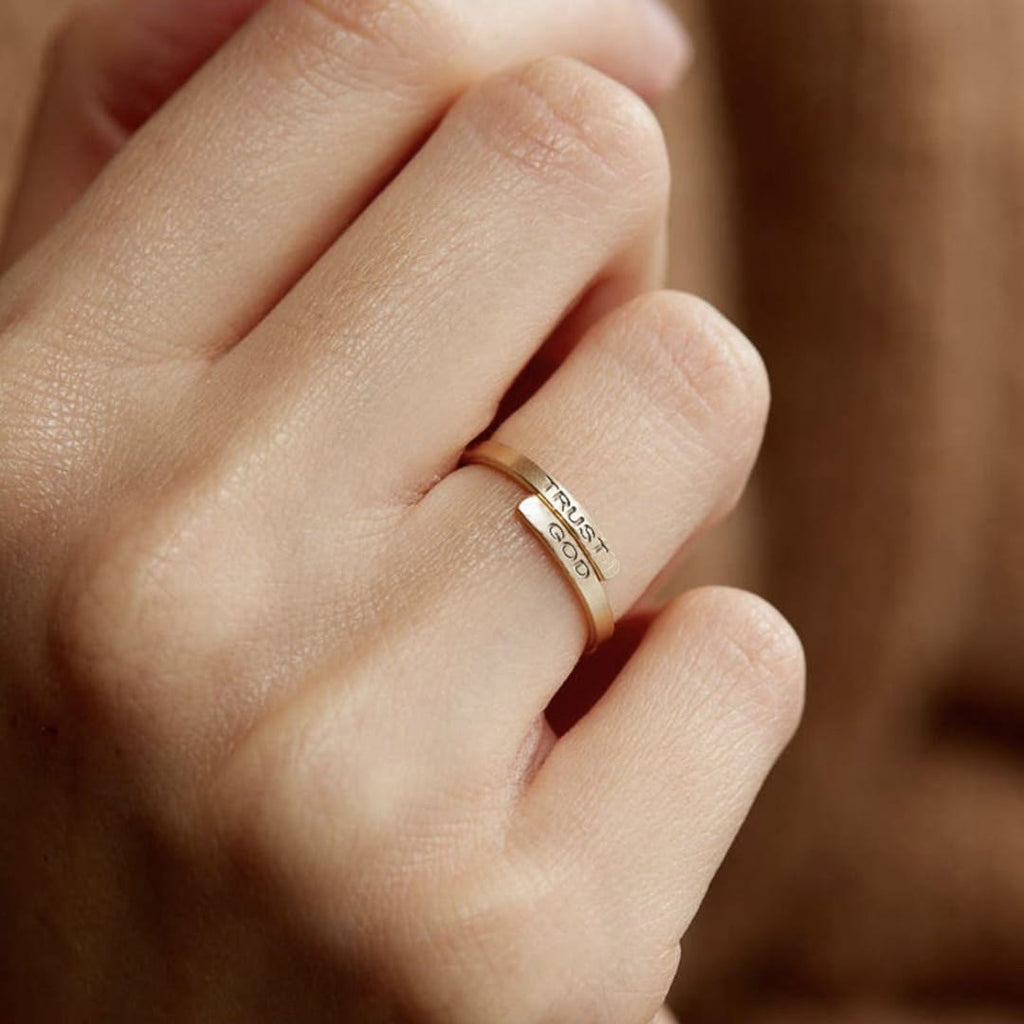 TRUST GOD Split-Band Ring