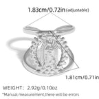 Tri-Color Hollow Frame Our Lady Band Ring