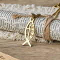 Modern Jesus Fish Ichthus Statement Necklace