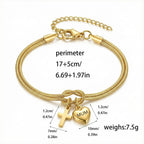 Knot of Love Cross Heart Charm Adjustable Bracelet