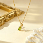Sacred Cross & Rectangular Gem Charm Faith Necklace