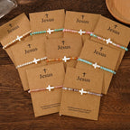 Hollow Cross Natural Stone Bead Friendship Bracelet