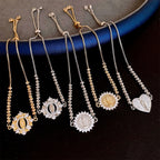 Our Lady Miraculous Medal Halo Cz Beaded Bracelet