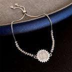 Our Lady Miraculous Medal Halo Cz Beaded Bracelet
