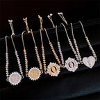 Our Lady Miraculous Medal Halo Cz Beaded Bracelet