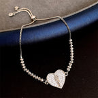 Our Lady Miraculous Medal Halo Cz Beaded Bracelet
