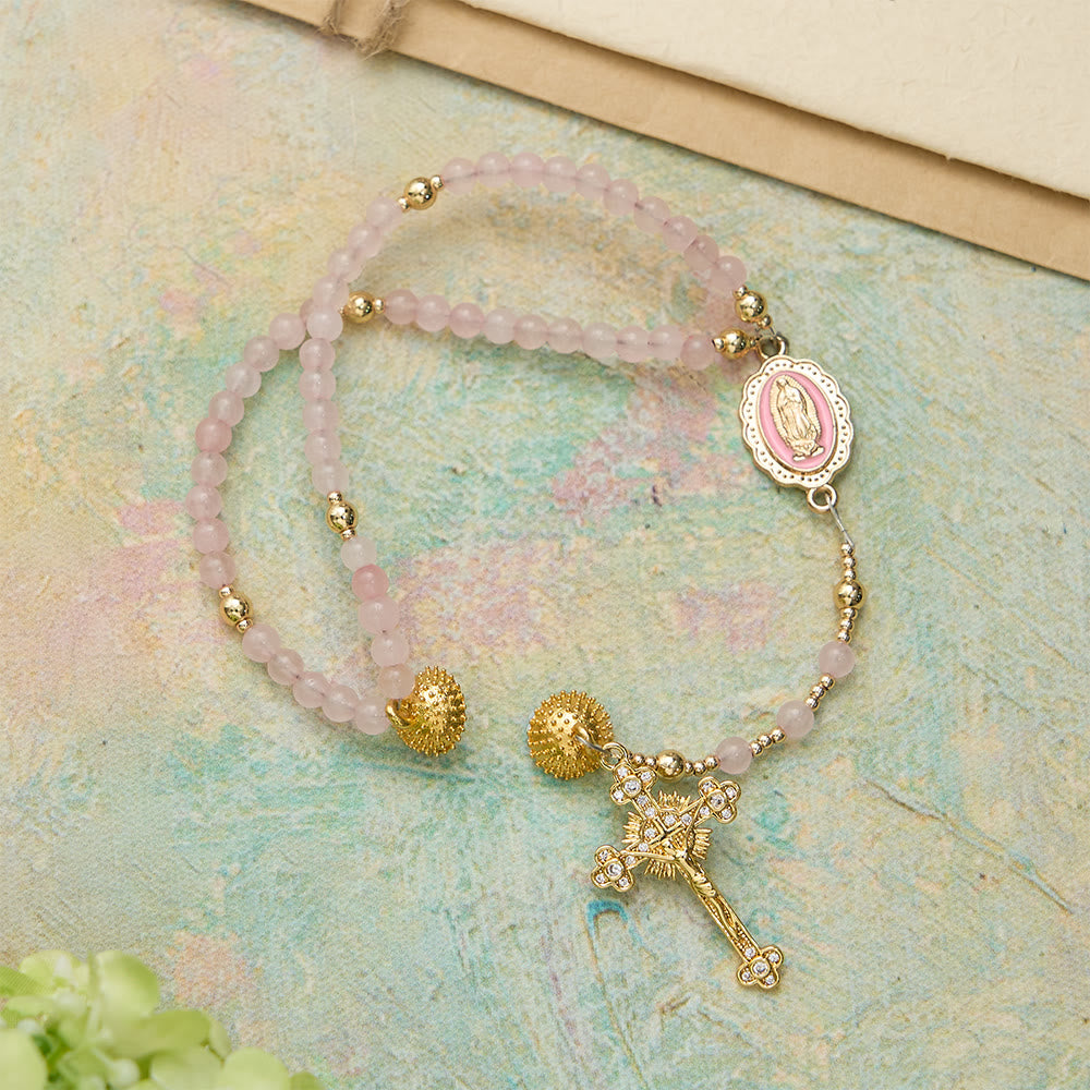 Magnetic Strawberry Agate Rosary Bracelet