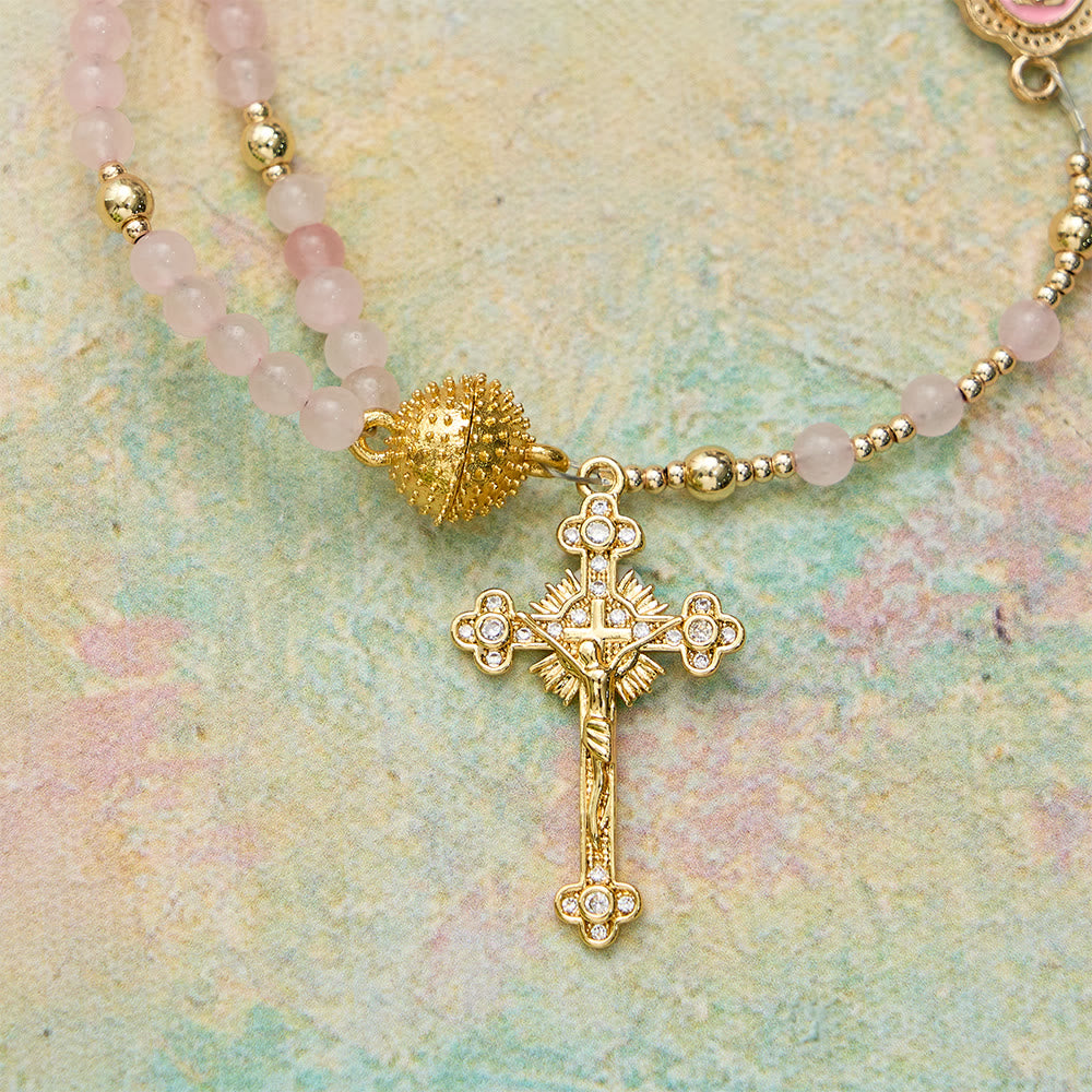 Magnetic Strawberry Agate Rosary Bracelet