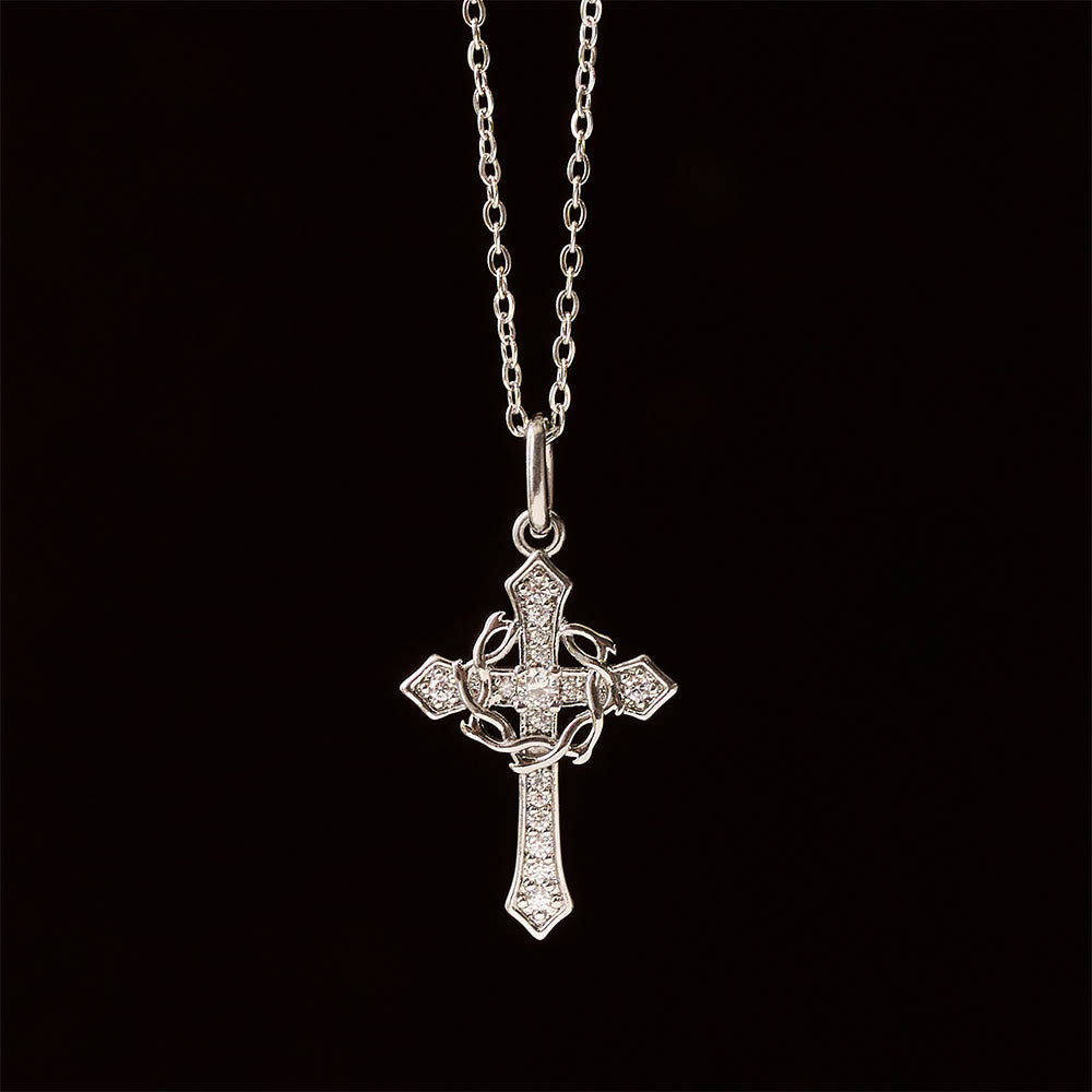 Sparkling Geometric Cross Necklace