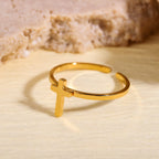 Minimalist Cross Open Ring