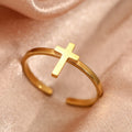 Minimalist Cross Open Ring