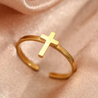 Minimalist Cross Open Ring
