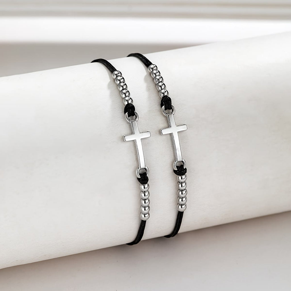 Intricate Cross Beaded Bracelet