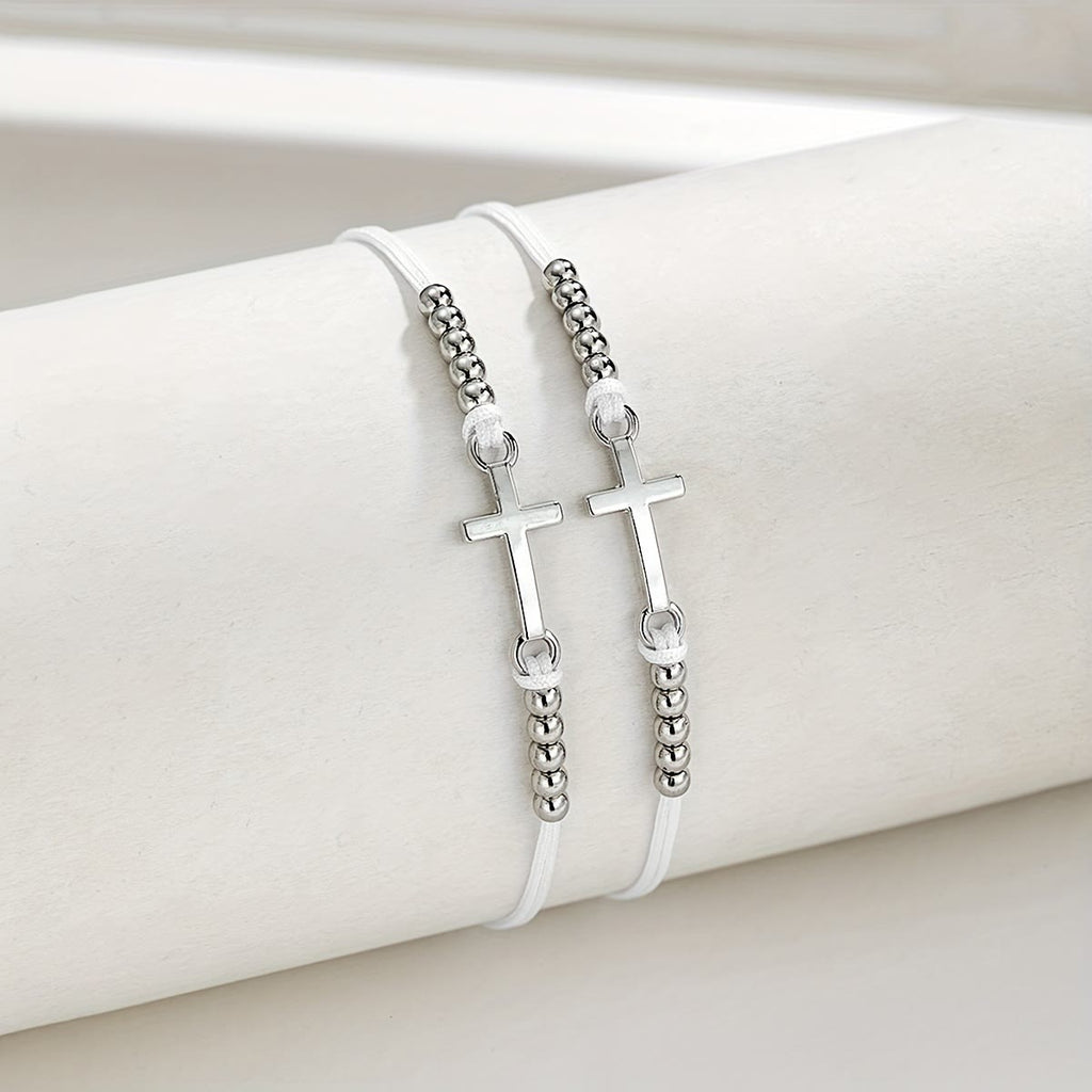 Intricate Cross Beaded Bracelet