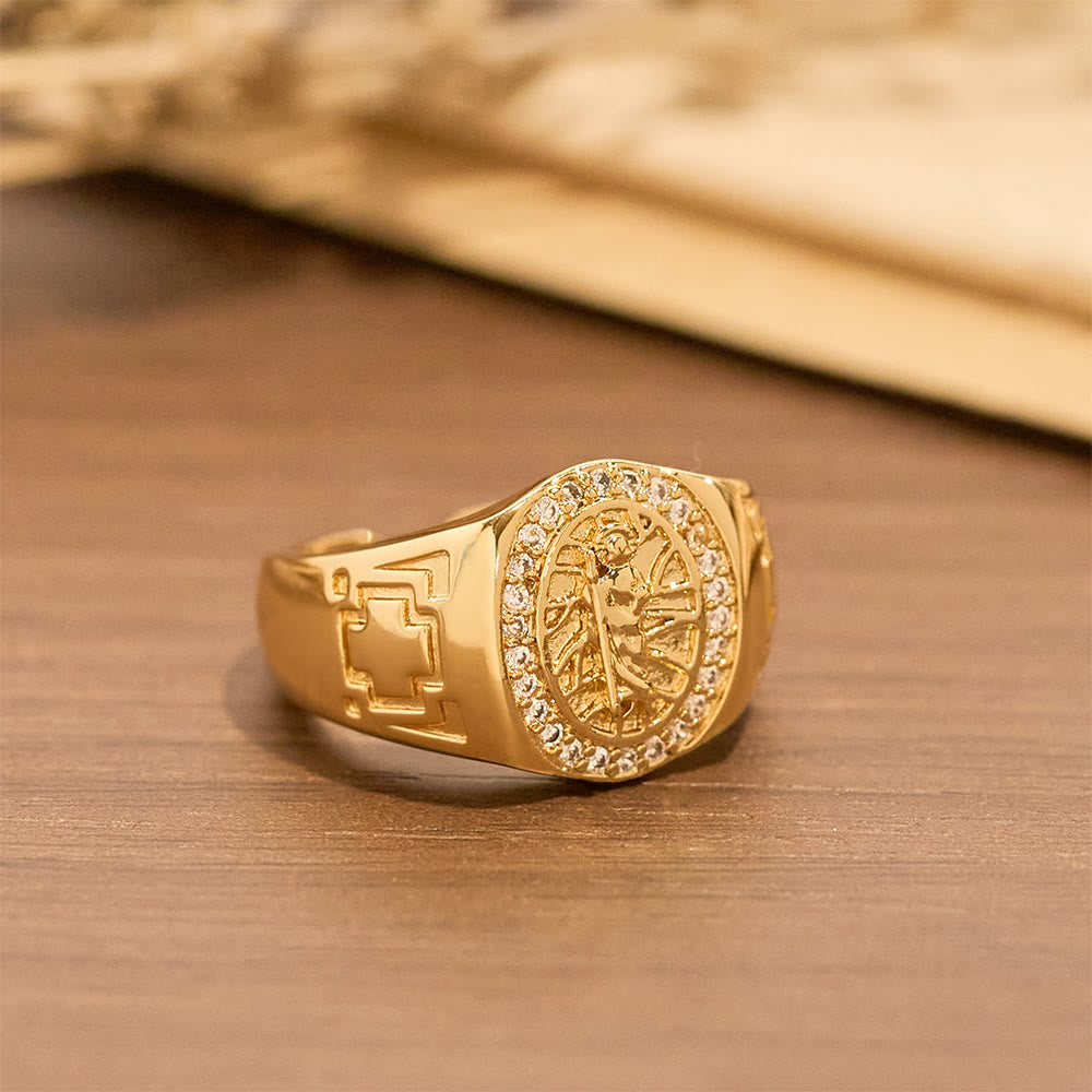 Ornate St. Jude Statement Ring