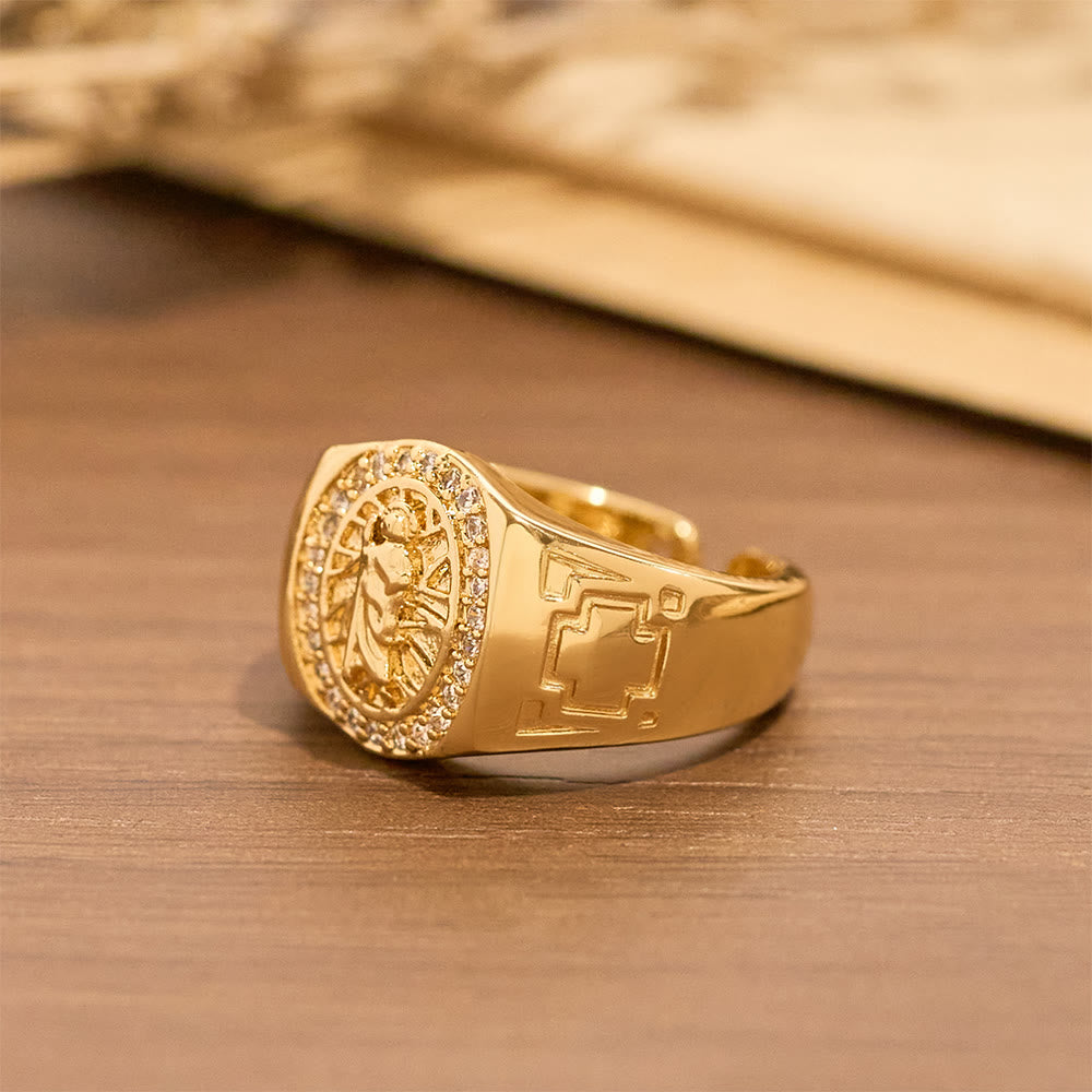 Ornate St. Jude Statement Ring