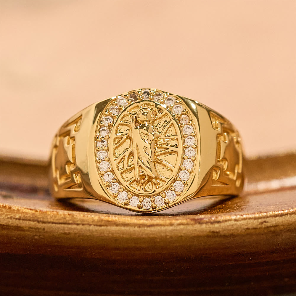 Ornate St. Jude Statement Ring
