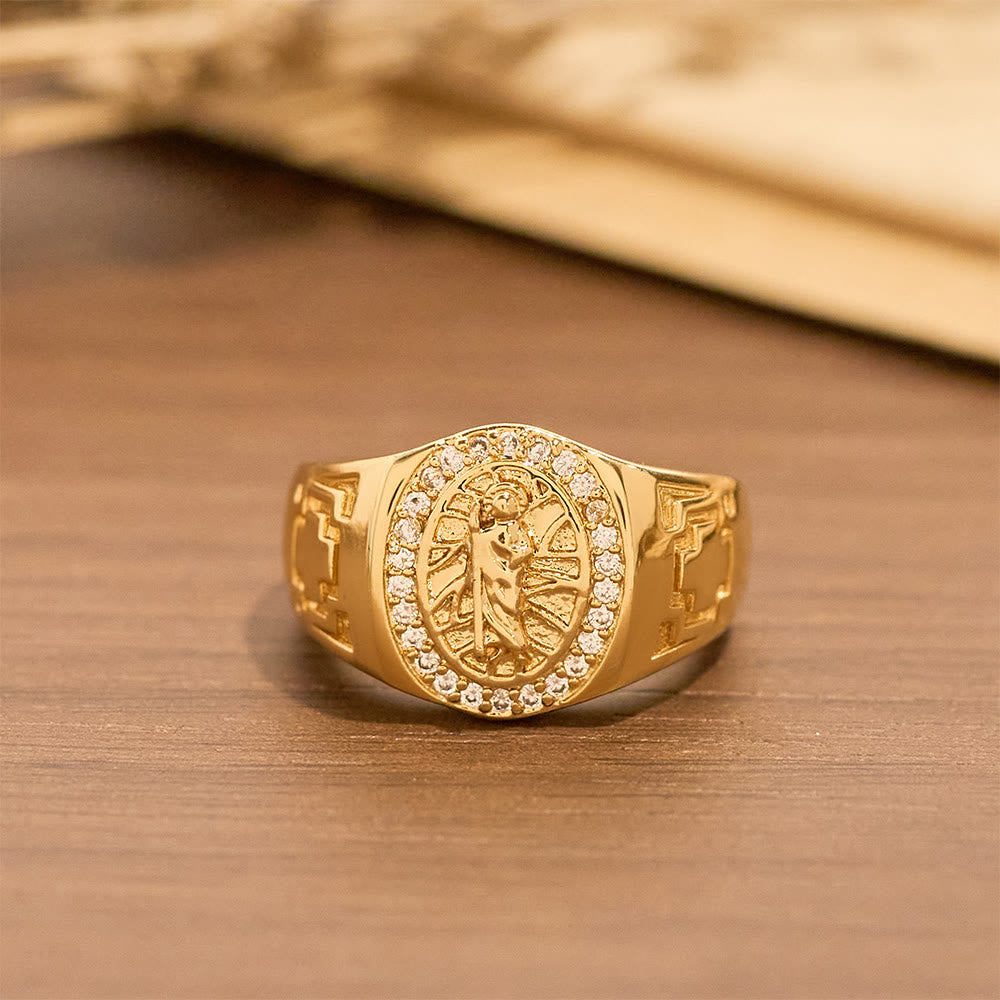 Ornate St. Jude Statement Ring