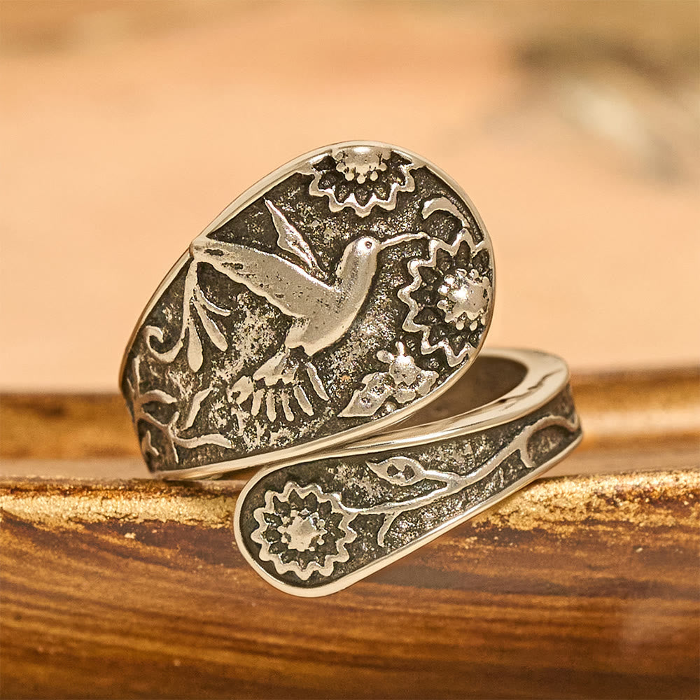 Hummingbird Holy Spirit Adjustable Wrap Ring