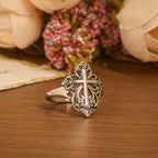Heritage Filigree Cross Open Ring