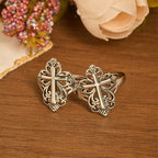 Heritage Filigree Cross Open Ring