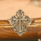 Heritage Filigree Cross Open Ring