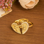 Classic Cross Split Heart Adjustable Ring