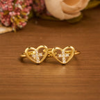 Elegant Heart Cross Open Ring