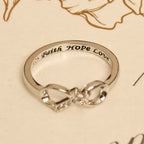 Elegant Infinity Cross Open Ring with Engraving