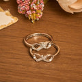 Elegant Infinity Cross Open Ring with Engraving