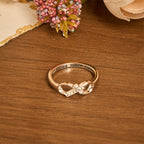 Elegant Infinity Cross Open Ring with Engraving